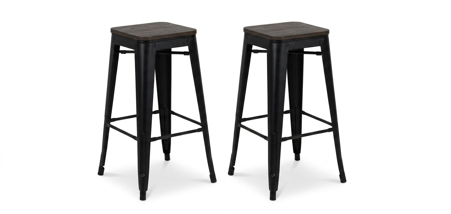 Modern Industrial Bar Stool Set