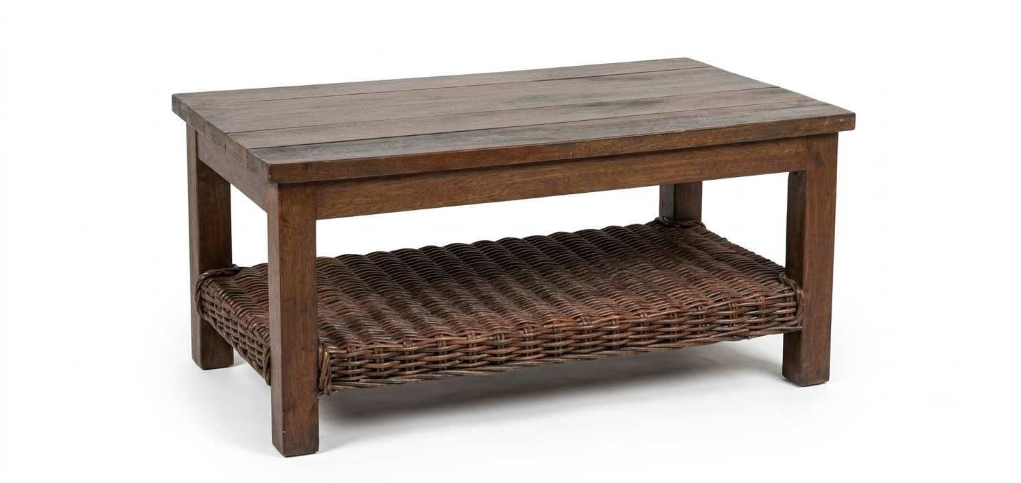 Woven-Shelf Coffee Table