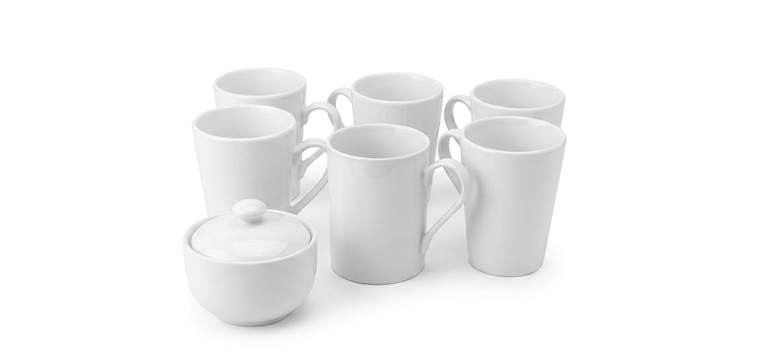 Classic White Tea/Coffee Mugs Set