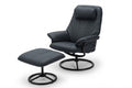 Leather Swivel Recliner and Ottoman Set