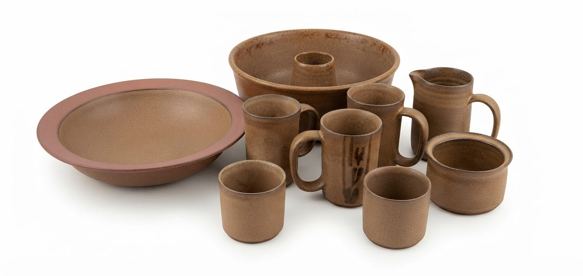 Brown Stoneware Dinnerware and Bakeware Collection