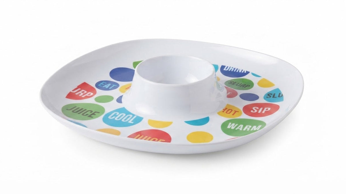 Playful Typography Chip and Dip Serving Platter