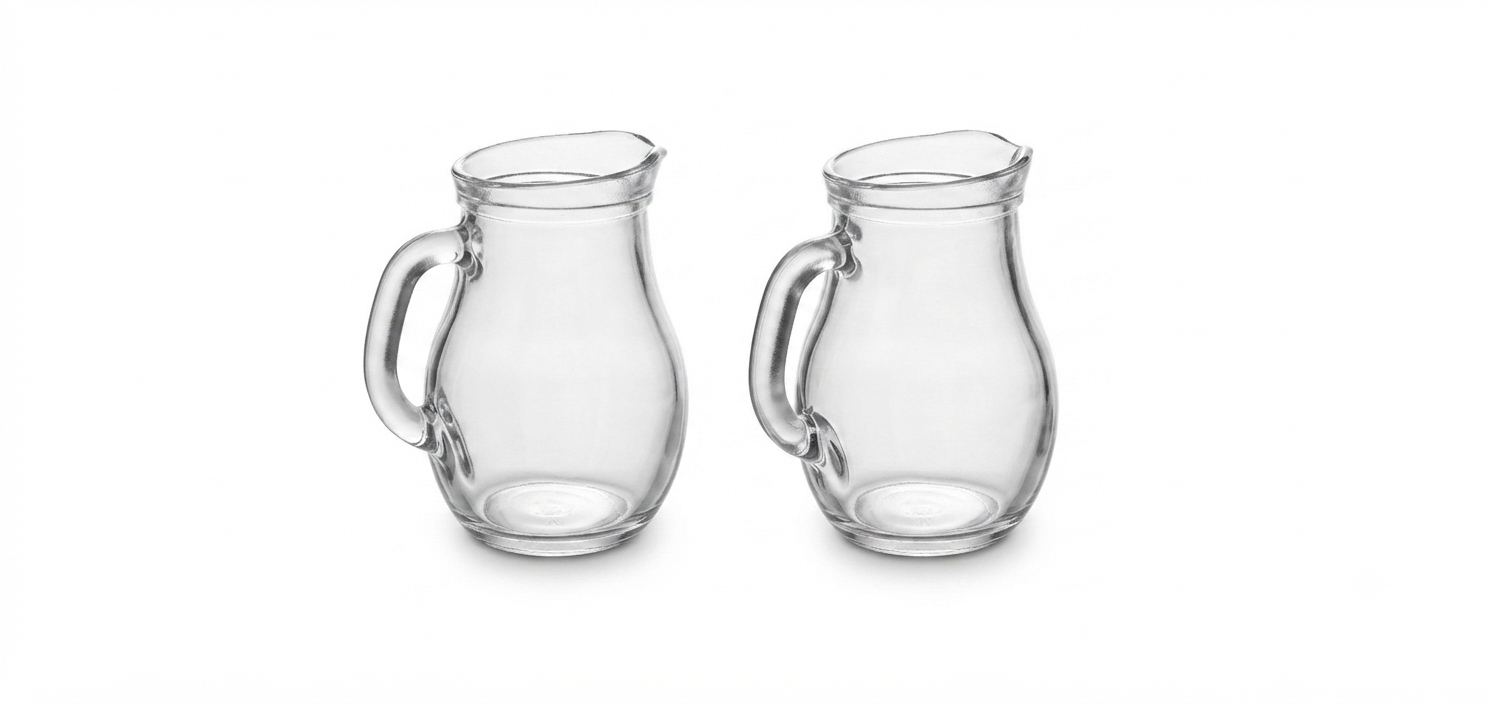 Set of Two Mini Glass Pitchers