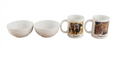 Ceramic Bowls and Animal-Themed Mugs Set
