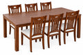 6-Seater Wooden Dining Set with Upholstered Chairs