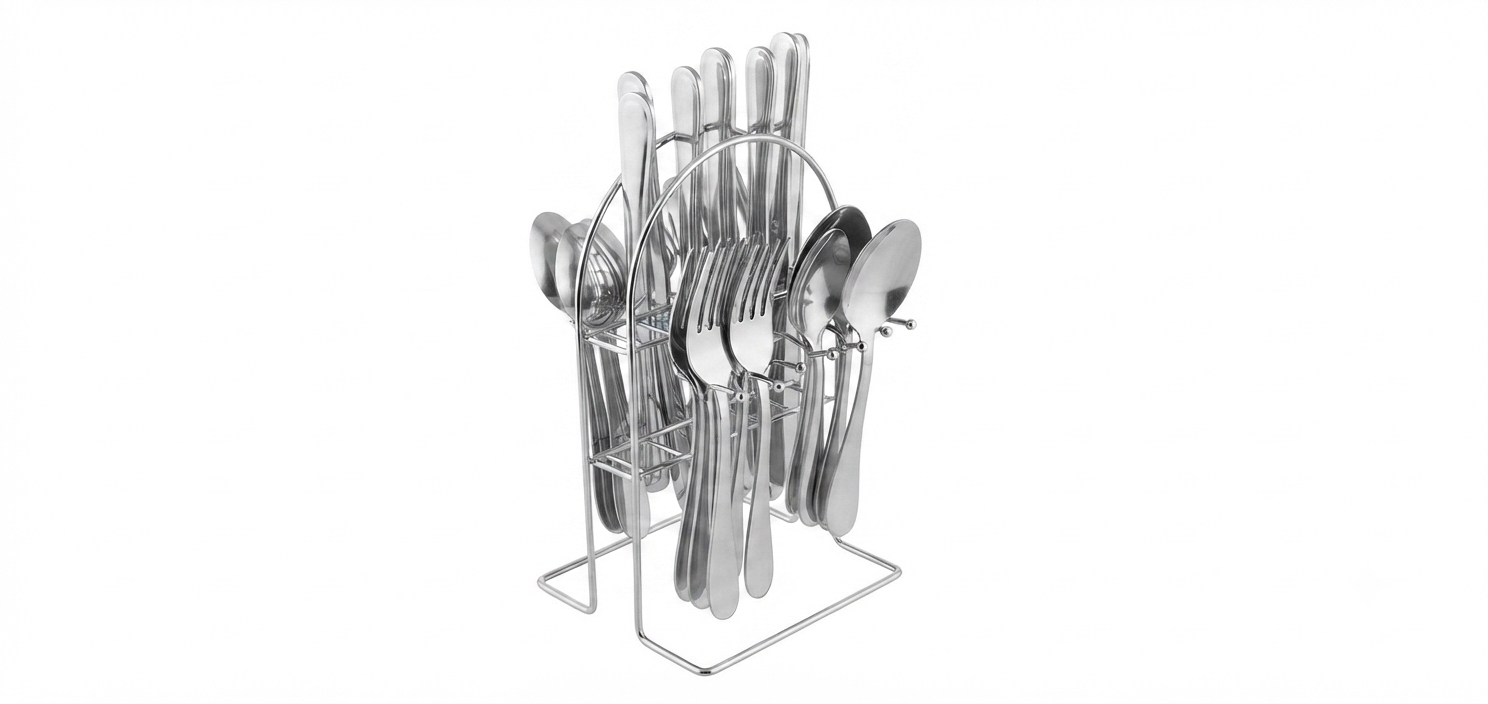 Stainless Steel Cutlery Set with Stand