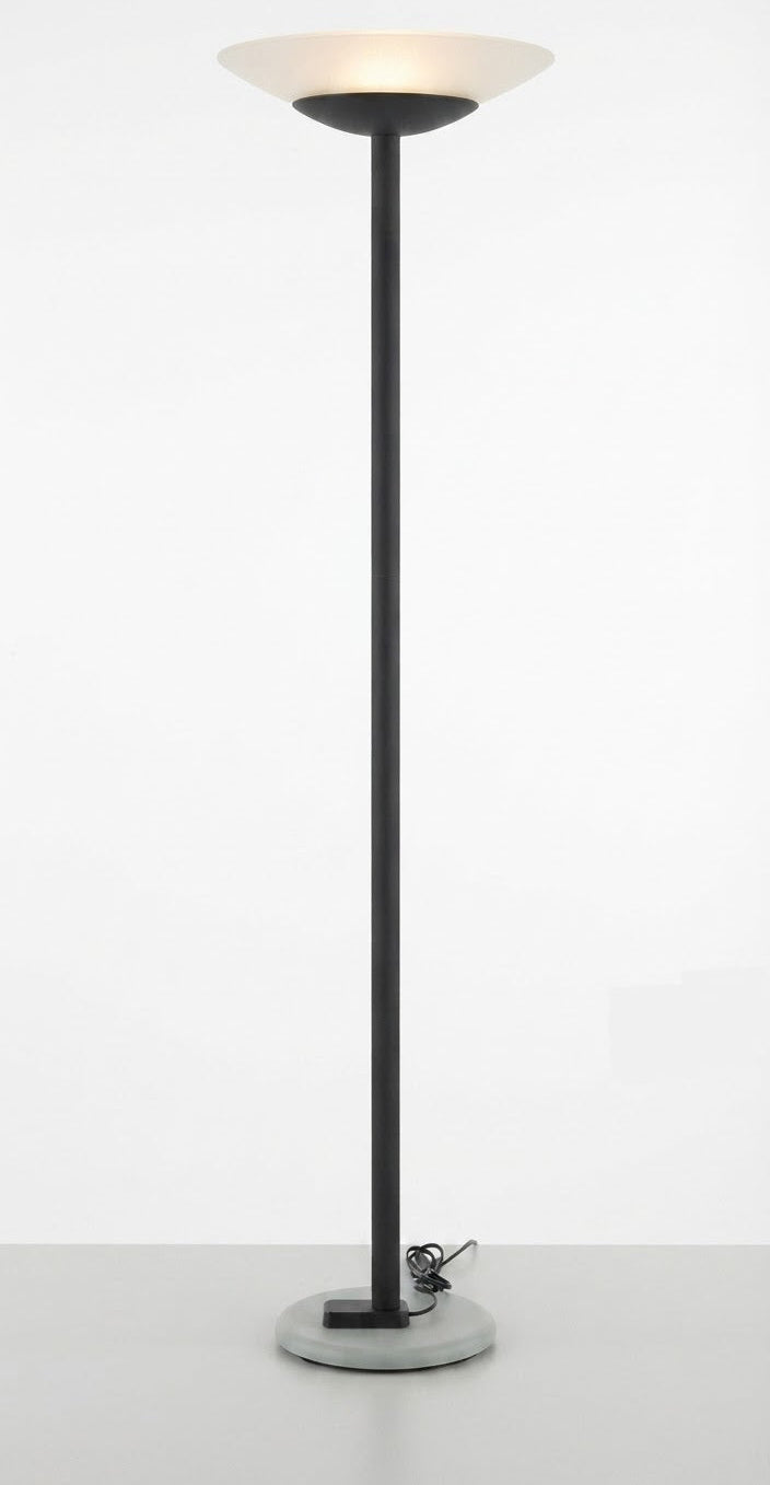 Dimmable Black Floor Lamp with Uplighter Shade