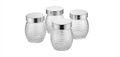 Set of Four Ribbed Glass Storage Jars