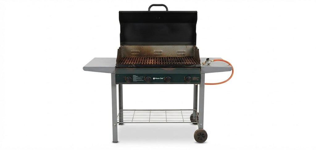 4-Burner Green and Grey Gas Braai