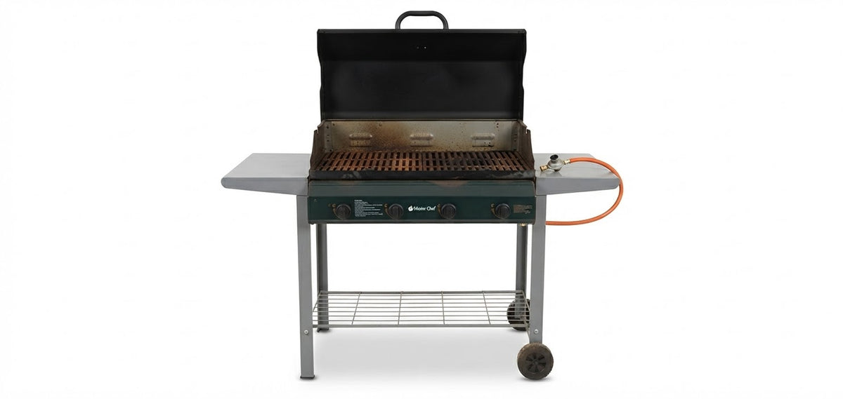 4-Burner Green and Grey Gas Braai