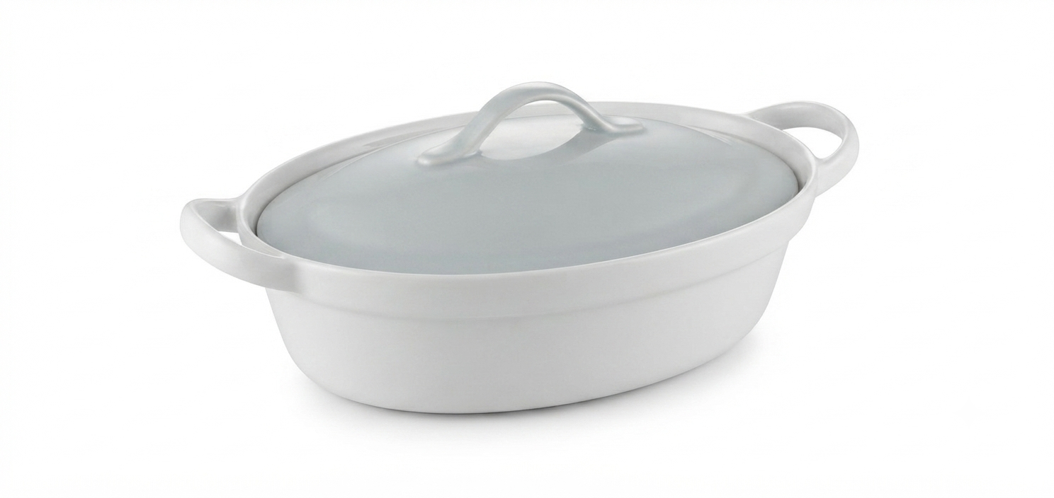 Ceramic Oval Casserole Dish with Lid