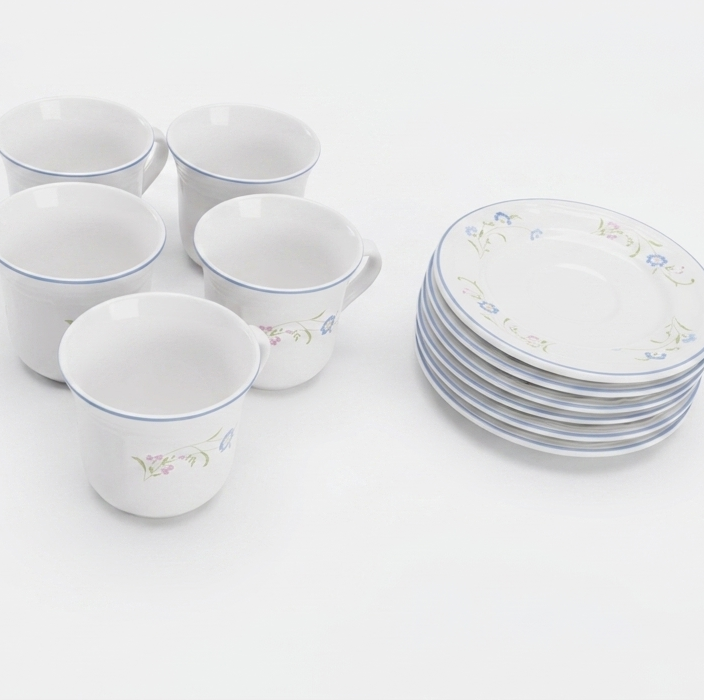 Floral Ceramic Cup and Saucer Set